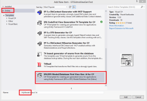 Add New Item - Edmx Views